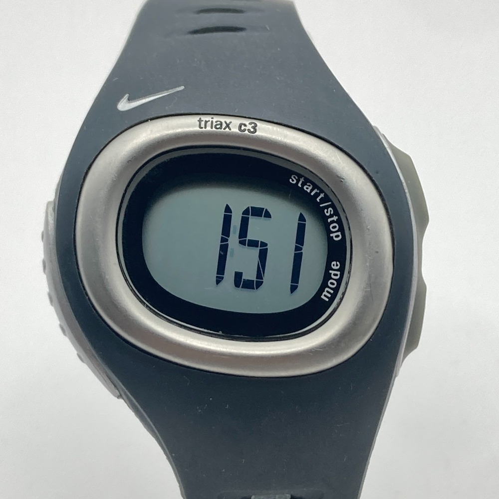Nike Triax C3 Watch Mens 39mm Black Digital Chronograph SM0013 New Battery 9"